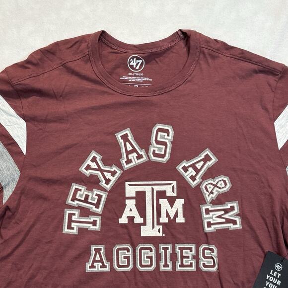 New ‘47 Texas A&M Aggies Mens Long Sleeve Game Day Shirt Mulberry Maroon Sz XXL - Picture 3 of 9